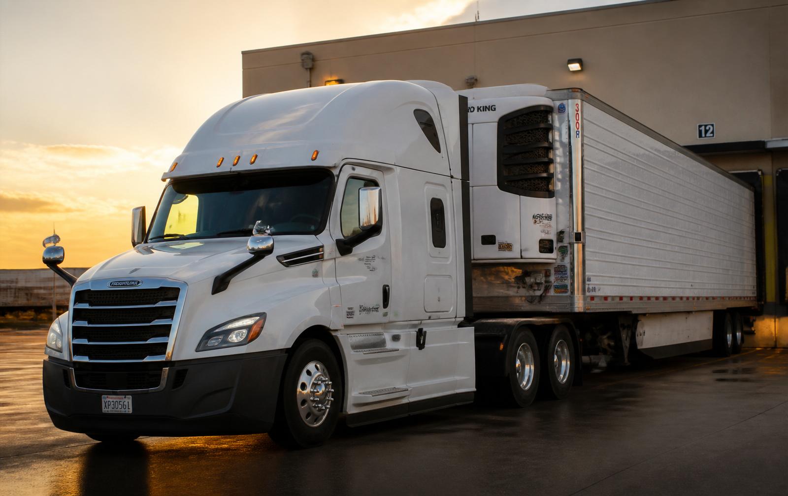 A&B Logistics Inc. fleet at sunrise